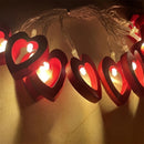 Love Heart String Lights Valentine's Day Wood Light Garland Fairy Lights Wedding Party DIY Decorations Supplies Props