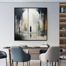 Handmade Oil Painting Canvas Wall Art Decoration Black And White Abstract   Artwork Medieval Black Neoclassicism Wall Decor Street For Home Office Decor