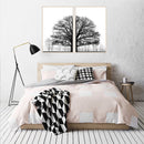 Sofa Background Wall Art – Black & White Trees