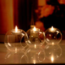 Creative Glass Candle Holder Heat-resistant Glass Round Candle Holder
