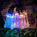 LED Outdoor Water Drops Solar Lamp String Lights LED Fairy Holiday Christmas Party Garland Garden Waterproof