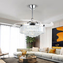 European Crystal LED Fan Chandelier | Bedroom & Living Room