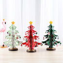 Wooden Christmas Tree Ornaments Scene Layout