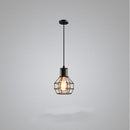Small Iron Cage Industrial Chandeliers American Country Bar Table Lamps