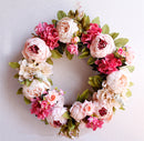 Peony simulation wreath