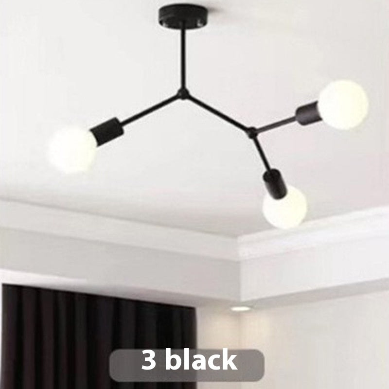Simple Iron Chandelier | Bedroom & Living Room Ceiling Lamp
