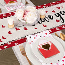 Valentine's Day Table Runner Linen Tablecloth