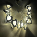 Love Heart String Lights Valentine's Day Wood Light Garland Fairy Lights Wedding Party DIY Decorations Supplies Props