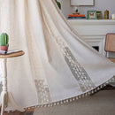 Polyester Linen Solid Color Simple Bedroom Living Room Half Shade Curtain