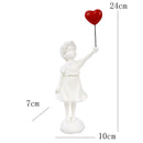 Resin Girl & Balloon Sculpture – Living Room Décor