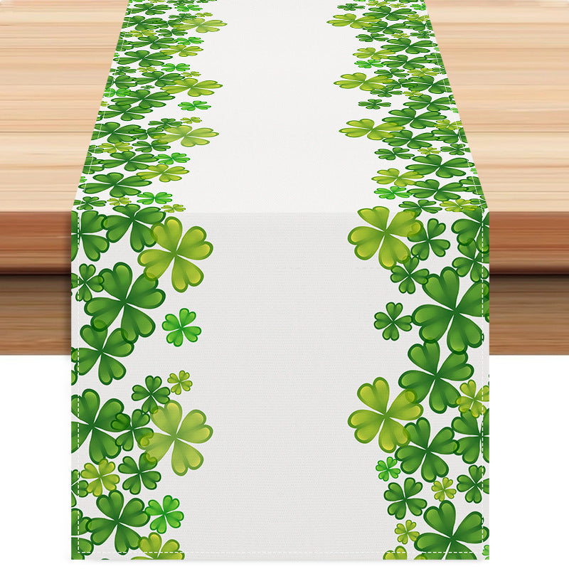 Household Shengpa Green Printing Table Runner