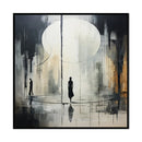Handmade Oil Painting Canvas Wall Art Decoration Black And White Abstract   Artwork Medieval Black Neoclassicism Wall Decor Street For Home Office Decor