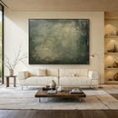 Large Geometric Abstract Painting Green Beige  Minimalist Wabi-Sabi Wall Art Green Canvas Wall Art Modern Green Wall Decor
