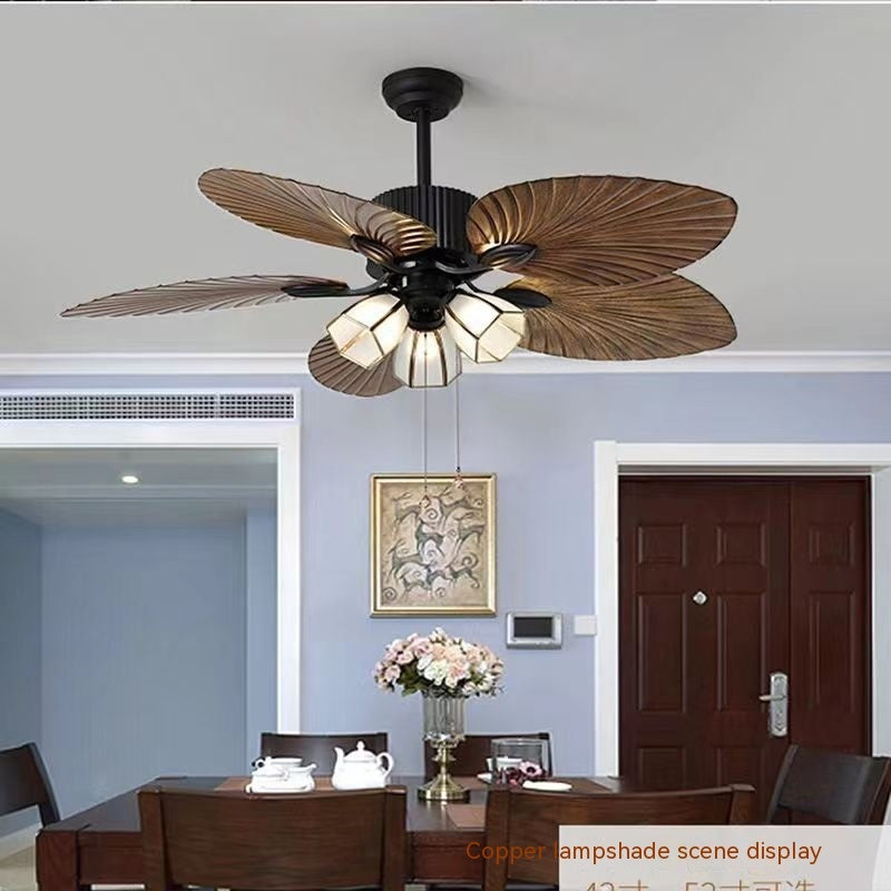 Retro Fan-Style Ceiling Lamp | Mute Frequency Conversion Light