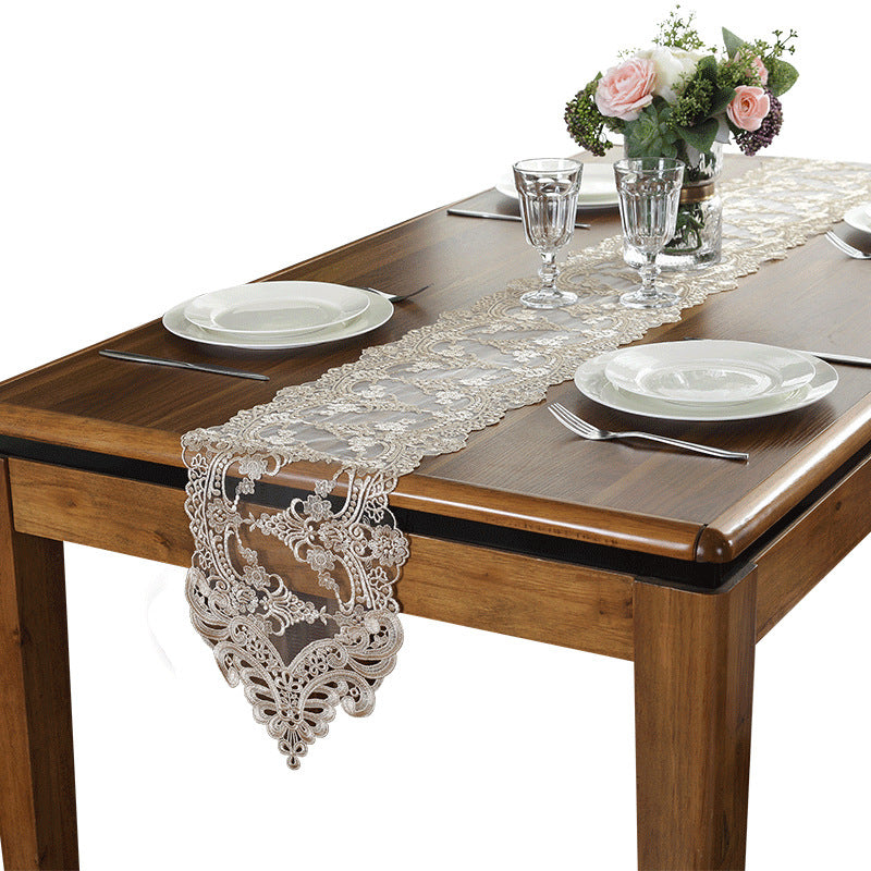 European Fashion Lace Fabric Table Runner