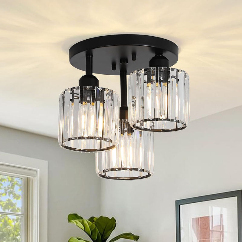 Modern Black Crystal Ceiling Lights | Elegant Home Lighting