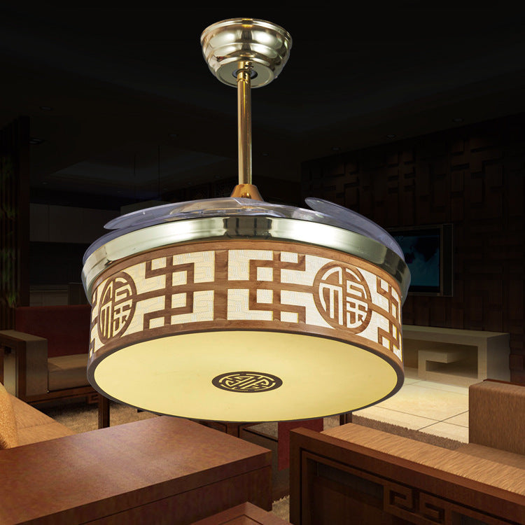 Chinese Style Fan Chandelier | Intelligent Frequency Conversion Fan
