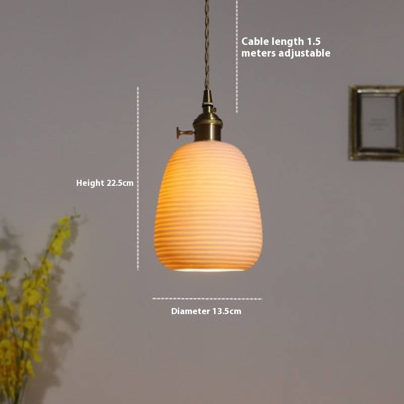 Japanese Nordic Brass Ceramic Pendant Light | Modern Home Lighting