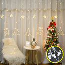 Christmas Deer Tree Bells Star String Fairy Lights Curtain Light Outdoor Garland
