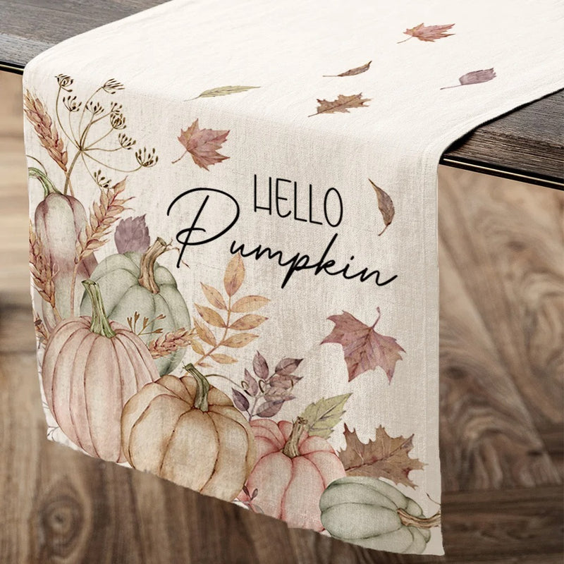 Thanksgiving Table Runner Holiday Decoration Kitchen Tablecloth