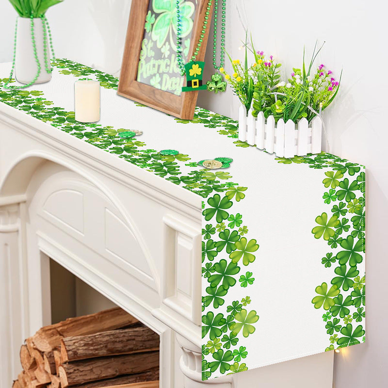 Household Shengpa Green Printing Table Runner