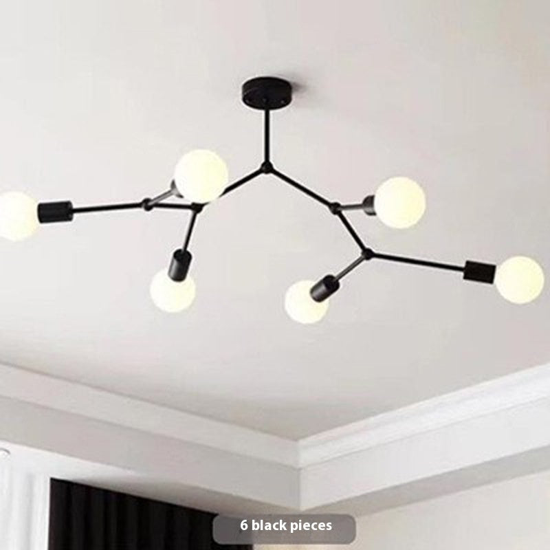 Simple Iron Chandelier | Bedroom & Living Room Ceiling Lamp