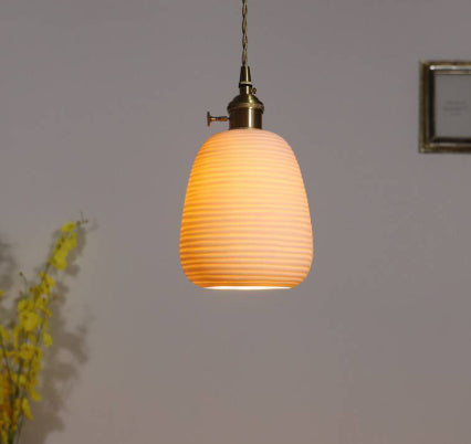 Japanese Nordic Brass Ceramic Pendant Light | Modern Home Lighting
