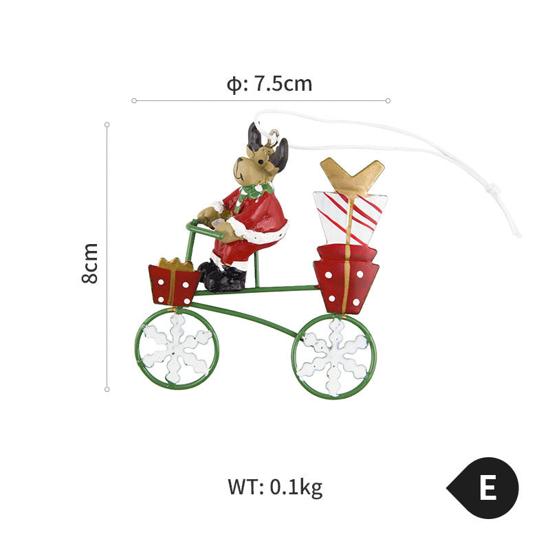 Iron Santa Claus Snowman Reindeer Christmas Tree Ornaments