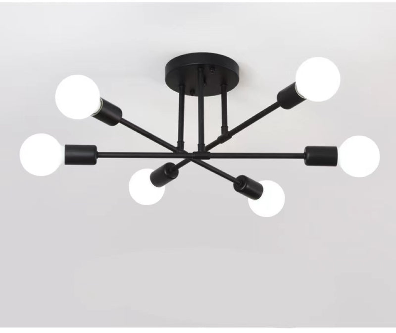 6-Head Industrial Ceiling Lights | Iron Art Lighting for Home