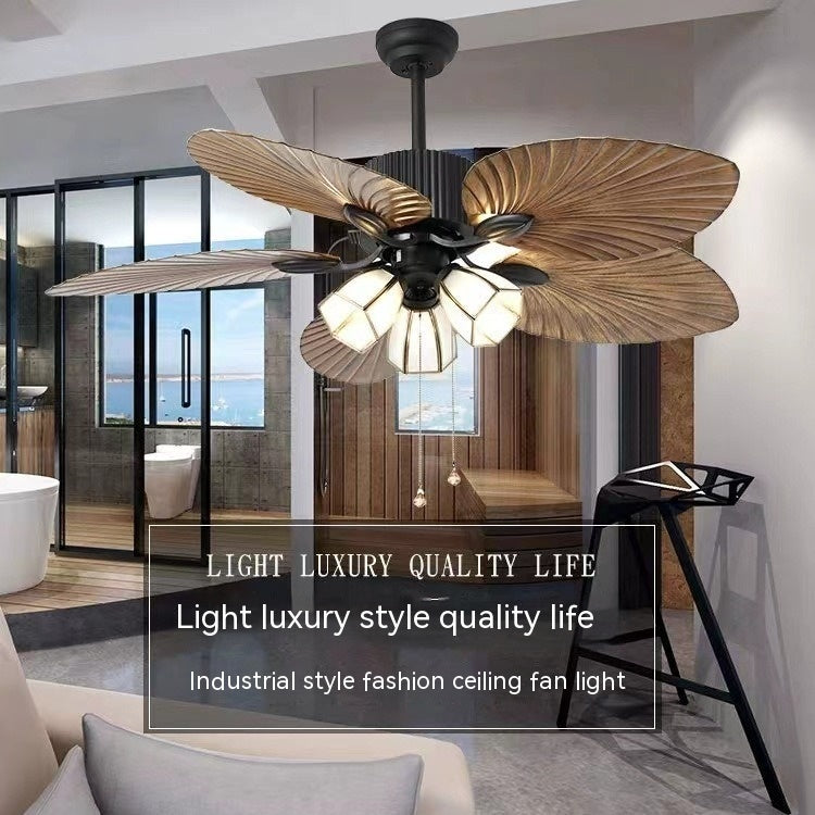 Retro Fan-Style Ceiling Lamp | Mute Frequency Conversion Light