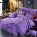 Four-piece Set Of Warm Quilted Padded Bed Skirts And Bedspreads