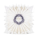 Fashion Modern Style White Throw Pillows Velvet Stitching 3D Chrysanthemum Cushion Waist Pillow Blue Cushion Case