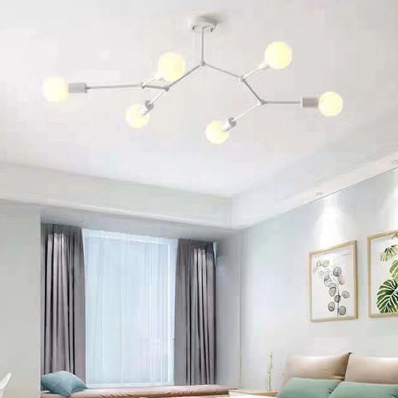 Simple Iron Chandelier | Bedroom & Living Room Ceiling Lamp