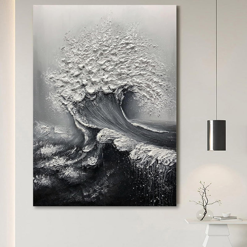 Abstract 3D Ocean Wave Thick Art Hand-painted Oil Painting Room Decor Art Paintings Wall Pictures Artwork For Home Decor