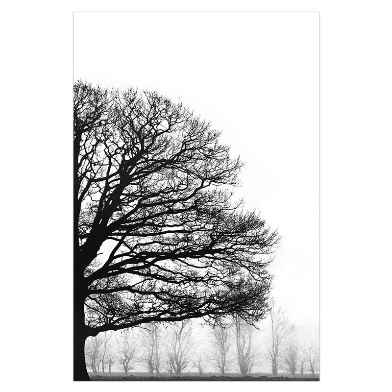 Sofa Background Wall Art – Black & White Trees