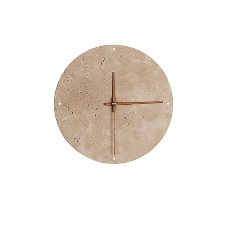 Round Clock Yellow Cave Stone Wall Lamp