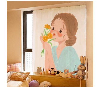 Dormitory Simple Paste Shading Cloth Korean Ins Style Velcro Curtain