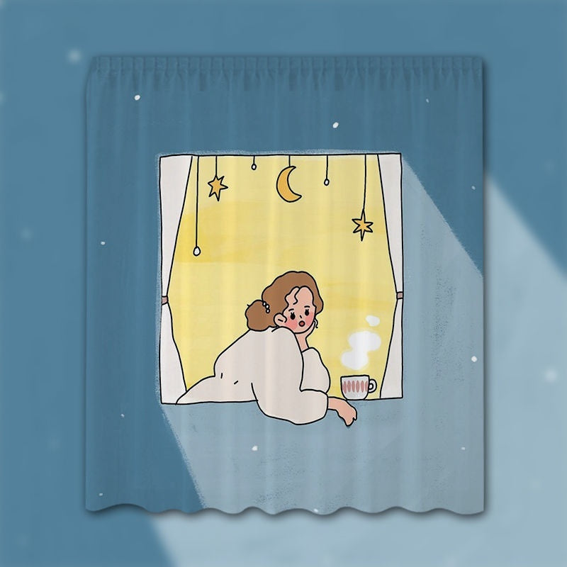 Dormitory Simple Paste Shading Cloth Korean Ins Style Velcro Curtain