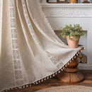 Polyester Linen Solid Color Simple Bedroom Living Room Half Shade Curtain