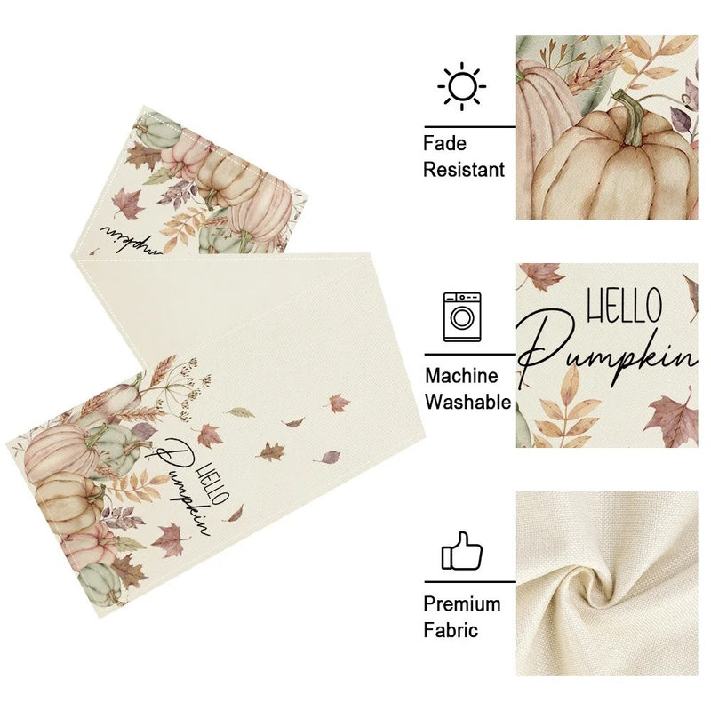 Thanksgiving Table Runner Holiday Decoration Kitchen Tablecloth