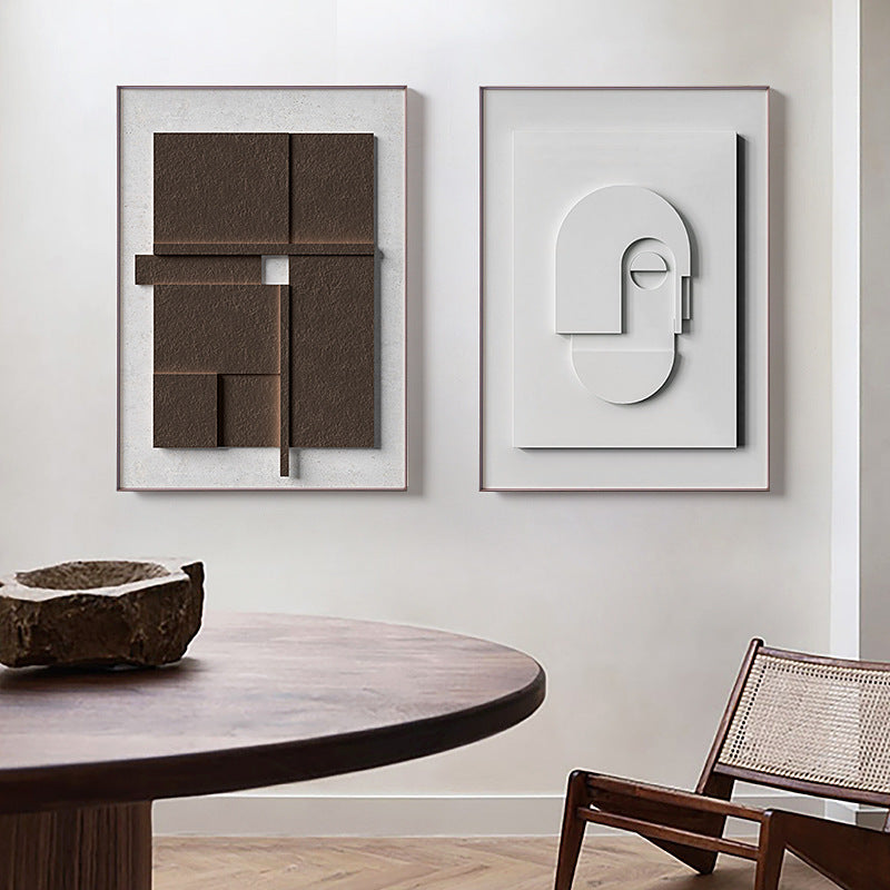 Three-Dimensional Abstract Morandi Geometric Wall Art