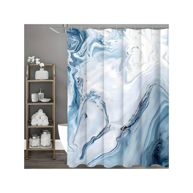 Blue Marble Ornament Style Shower Curtain