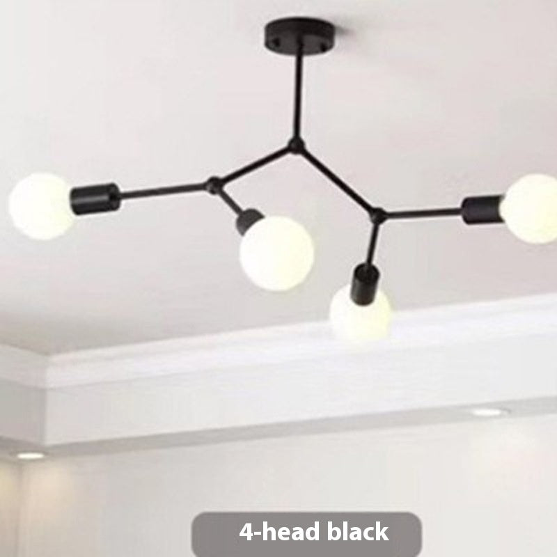 Simple Iron Chandelier | Bedroom & Living Room Ceiling Lamp