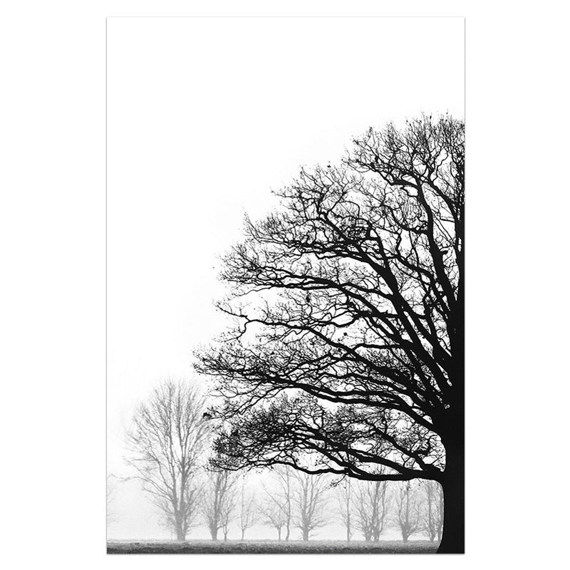Sofa Background Wall Art – Black & White Trees