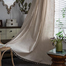 Polyester Linen Solid Color Simple Bedroom Living Room Half Shade Curtain