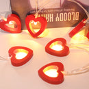 Love Heart String Lights Valentine's Day Wood Light Garland Fairy Lights Wedding Party DIY Decorations Supplies Props