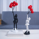 Resin Girl & Balloon Sculpture – Living Room Décor