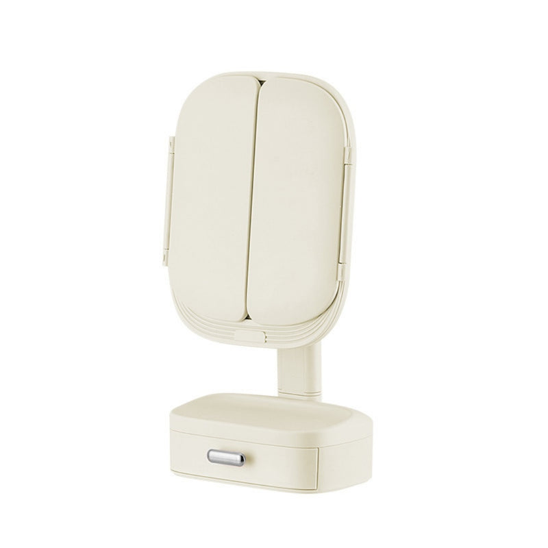 Led Desktop Cosmetic Mirror Household Foldable With Light
