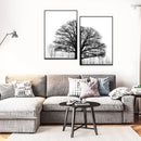 Sofa Background Wall Art – Black & White Trees