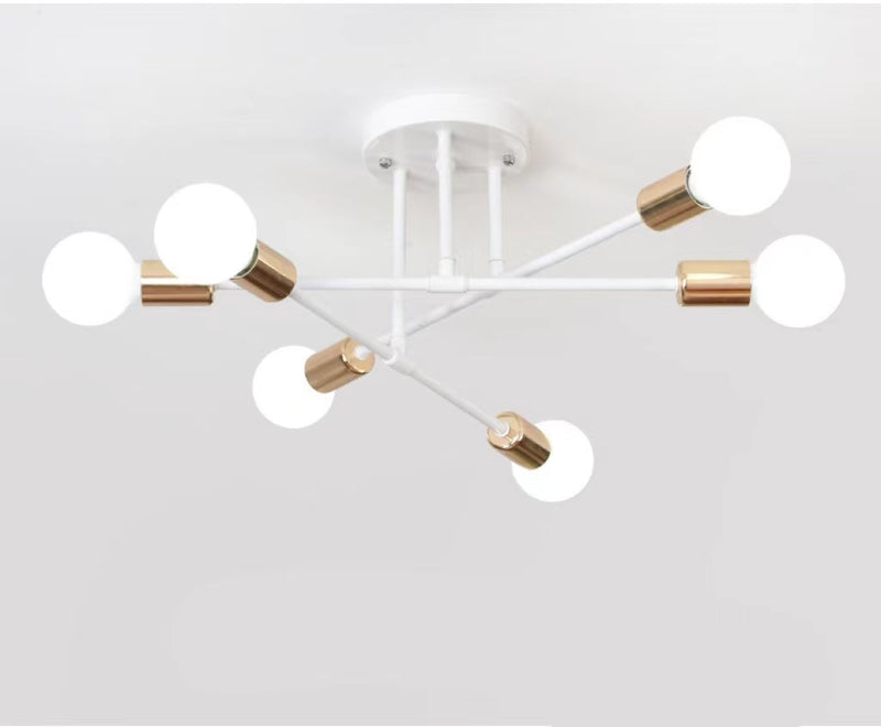 6-Head Industrial Ceiling Lights | Iron Art Lighting for Home